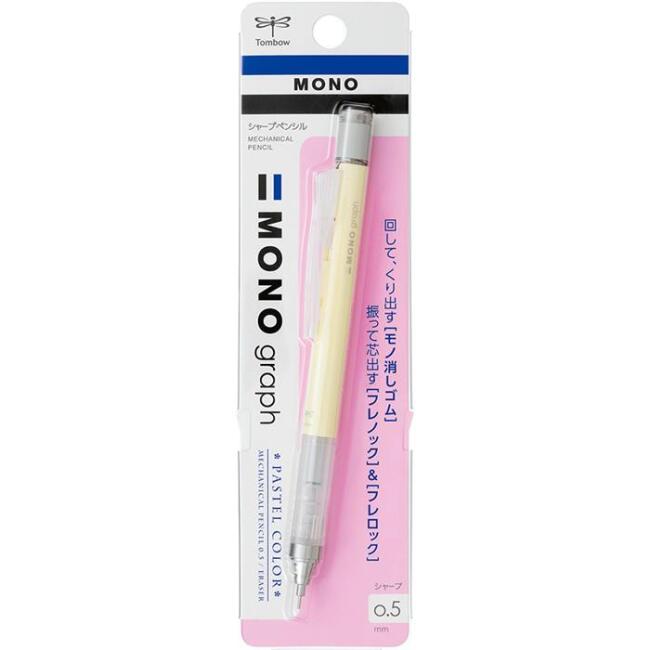 Tombow Mono Graph Shaker Uçlu Kalem 0,5 mm Pastel Krem Sarı - 1