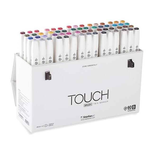 Touch Brush Çift Taraflı Fırça Uçlu Marker Set 60 Renk Set B - 1