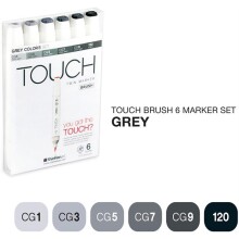 Touch Cool Grey Colors Çift Uçlu 6’lı Set - TOUCH
