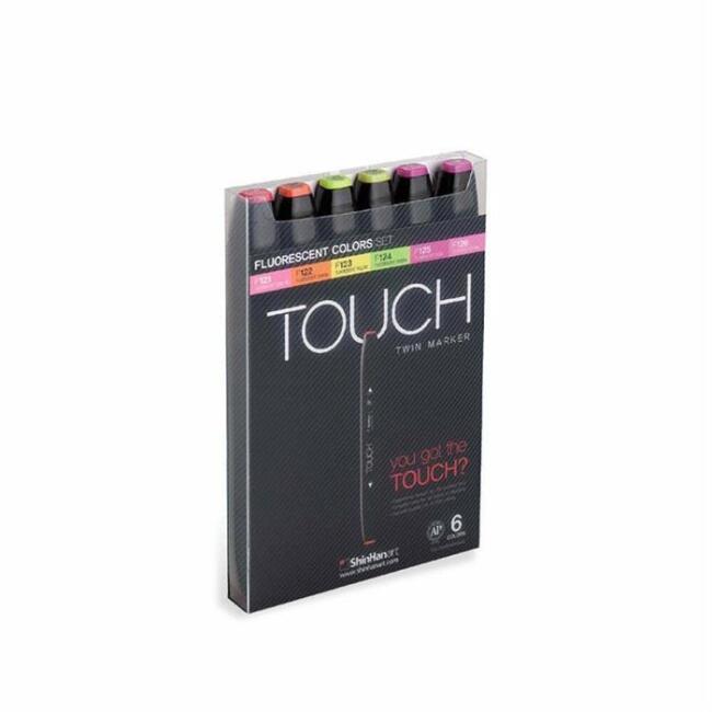 Touch Fluorescent Colors Çift Uçlu 6’lı Set - 1