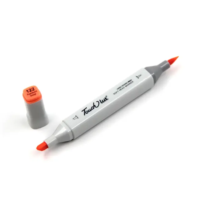 Touchliit Çift Taraflı Marker Kalem Fluorescent Orange F122 - 1