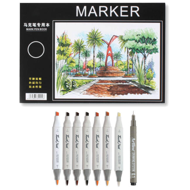 Touchliit Marker Padli Karakter Çizim ve Boyama Marker Set B 6'lı Ten Renkleri - 1