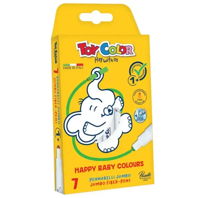 Toy Color Jumbo Keçeli Kalem 5 mm 7'li Happy Baby Colours 0071.000 - Toy Color