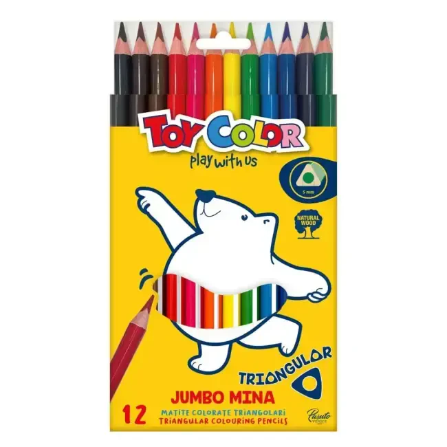 Toy Color Jumbo Triangular Üçgen Kuruboya Kalemi 12'li 0067.000 - Toy Color