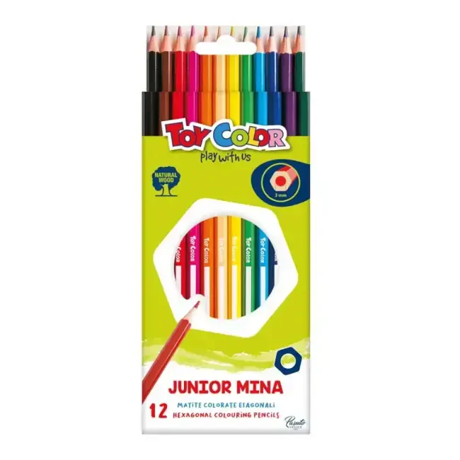 Toy Color Junior Hexagonal Kuruboya Kalemi 12'li 0053.000 - Toy Color