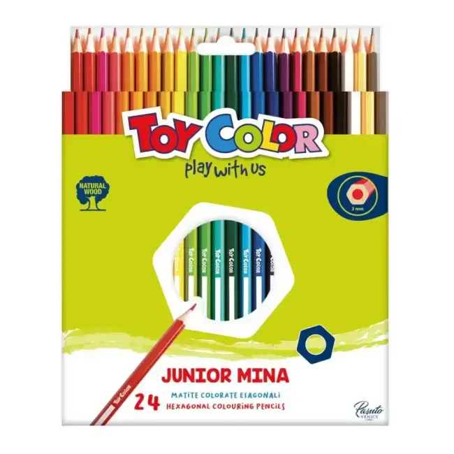 Toy Color Junior Hexagonal Kuruboya Kalemi 24'lü 0054.000 - Toy Color
