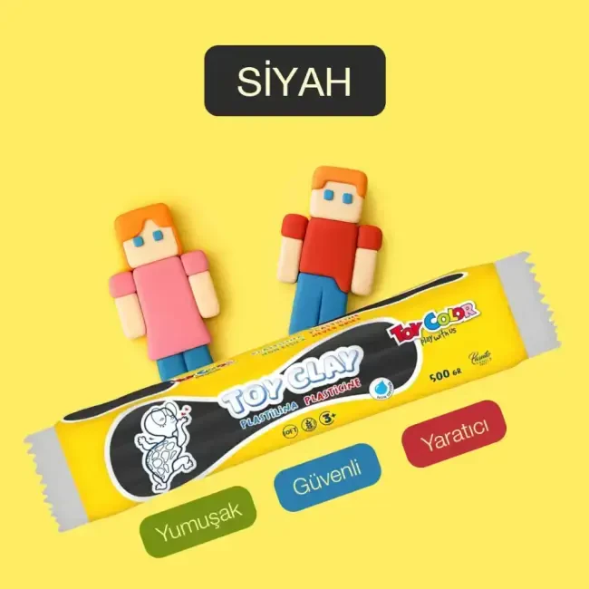 Toy Color Plastilin Kurumayan Modelleme Hamuru 500 gr Siyah 1009.024 - 2