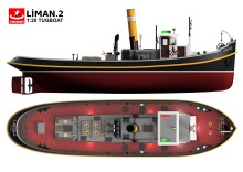 Türkmodel Ahşap Maket 1:20 Ölçek Gemi Liman 2 100 cm - TÜRKMODEL (1)