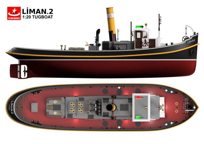 Türkmodel Ahşap Maket 1:20 Ölçek Gemi Liman 2 100 cm - 2