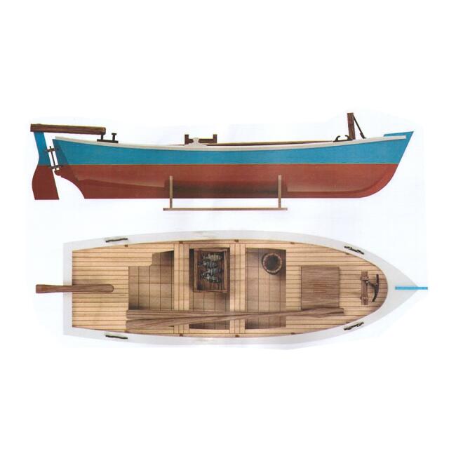 Türkmodel Ahşap Maket 1:35 Ölçek Gemi Kürek Teknesi 17,7 cm N:201 - 2