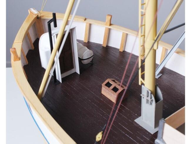Türkmodel Ahşap Maket Balıkçı Teknesi 1:25 Ölçek M/S Conny - 4