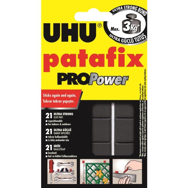 Uhu Patafix Pro Power Hamur Yapıştırıcı Siyah 21’li - 2