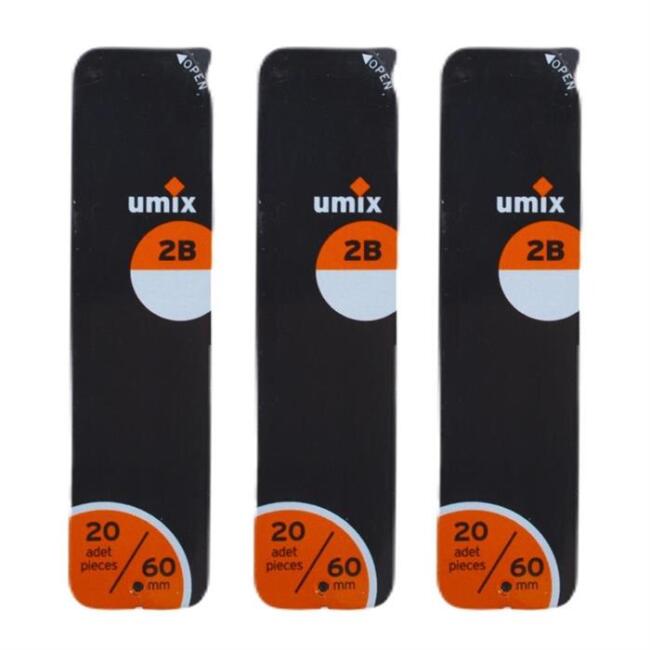 Umix Kalem Ucu 2B 20 Adet 60 mm 3 Paket - 1