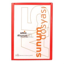 Umix Onden Ceplı Sunum Dosyası Databook A5 20Lı Kırmızı - Umix (1)
