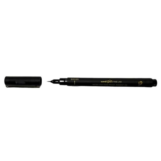 Uni Drawing Brush Pen Extra Pin Siyah - 1