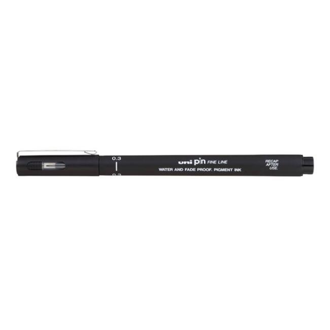 Uni Pin Su Bazlı Teknik Çizim Kalemi Siyah 0,03 mm - 1