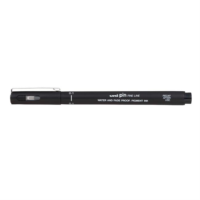 Uni Pin Su Bazlı Teknik Çizim Kalemi Siyah 0,1 mm - 1