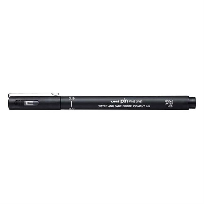 Uni Pin Su Bazlı Teknik Çizim Kalemi Siyah 0,9 mm - 1