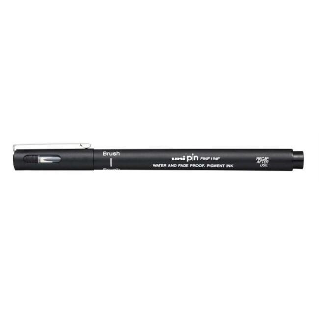 Uni Pin Su Bazlı Teknik Çizim Kalemi Siyah Brush - 1