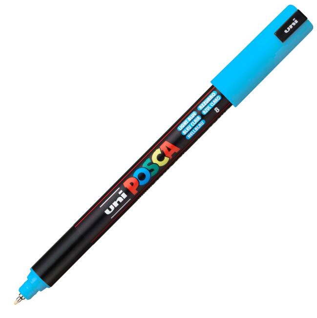 Uni Posca PC-1MR Su Bazlı Poster Marker Kalem 0.7 mm Light Blue 8 - 2