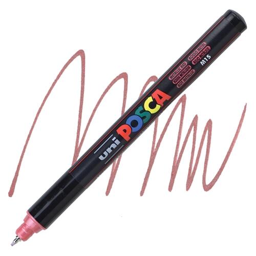 Uni Posca PC-1MR Su Bazlı Poster Marker Kalem 0.7 mm Metallic Red M15 - 2