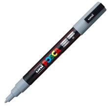 Uni Posca PC-3M Su Bazlı Poster Marker Kalem 0.9-1.3 mm Grey 37 - Uni (1)
