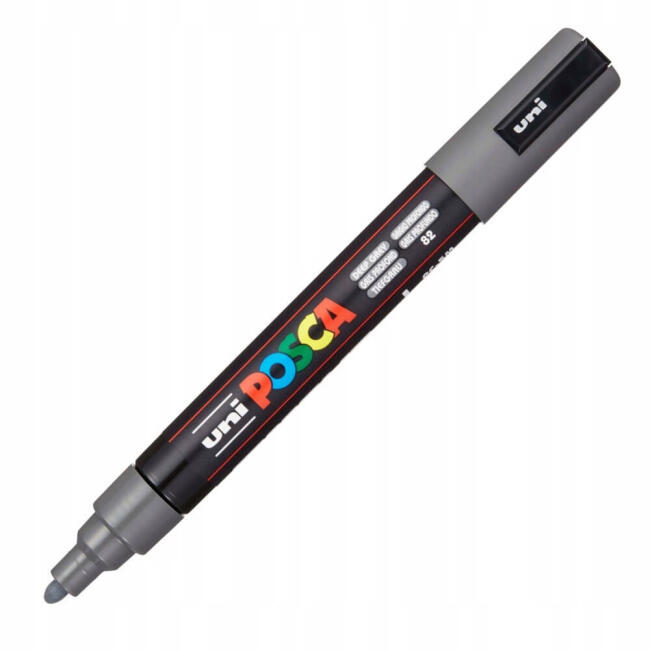 Uni Posca PC-5M Su Bazlı Poster Marker Kalem 1.8-2.5 mm Deep Grey 82 - 1