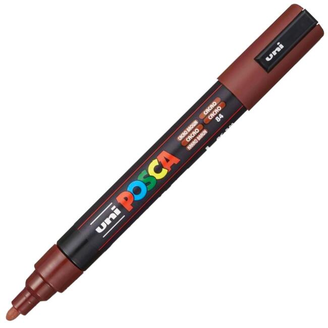 Uni Posca Marker PC-5M Boyama Markörü 1.8-2.5 mm Cacao Brown 84 - 1