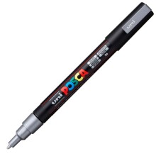 Uni Posca PC-3M Su Bazlı Poster Marker Kalem 0.9-1.3 mm Silver 26 - Uni (1)