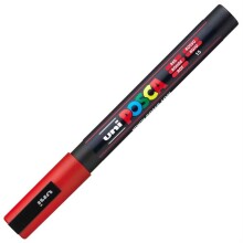 Uni Posca PC-3M Su Bazlı Poster Marker Kalem 0.9-1.3 mm Red 15 - Uni