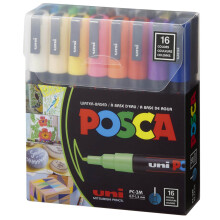 Uni Posca PC-3M Su Bazlı Poster Marker Set 0.9 - 1.3 mm 16'lı - Uni
