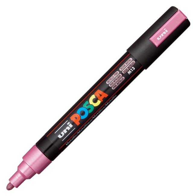 Uni Posca PC-5M Su Bazlı Poster Marker Kalem 1.8-2.5 mm Metallic Pink M13 - 2