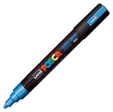 Uni Posca Marker PC-5M Boyama Markörü 1.8-2.5 mm Metallic Blue - Uni (1)