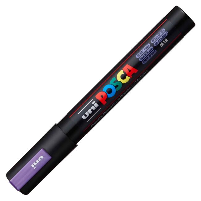 Uni Posca PC-5M Su Bazlı Poster Marker Kalem 1.8-2.5 mm Metallic Violet M12 - 2