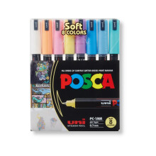 Uni Posca Marker PC-1MR Seti 8’li Pastel Renkler - UNİBALL