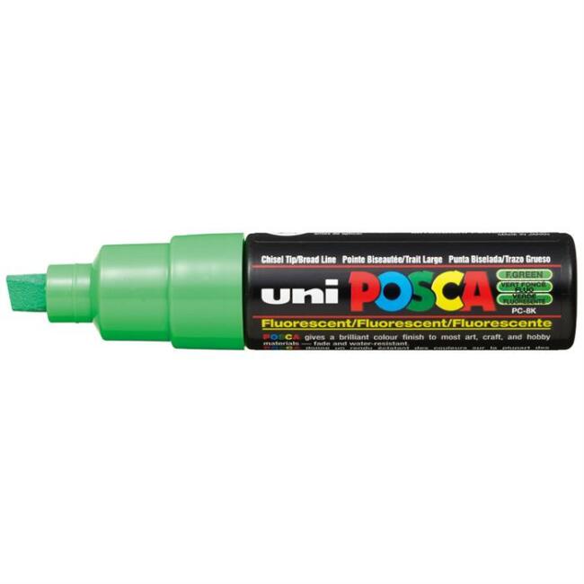 Uni Posca PC-8K Su Bazlı Poster Marker Kalem 8 mm Fluorescent Green F6 - 1