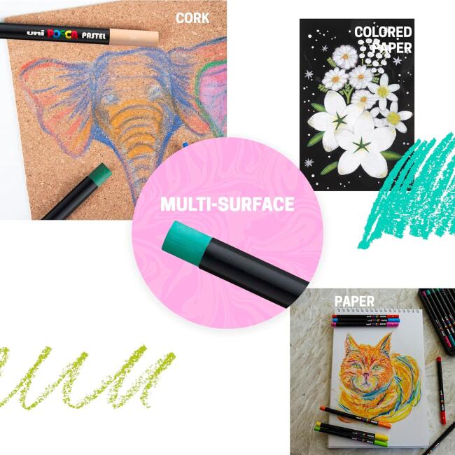 Uni Posca Wax Pastel Boya Set 24'lü KPA-100 24C - 4