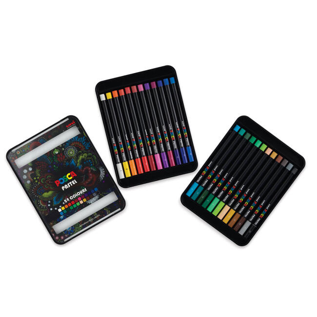 Uni Posca Wax Pastel Boya Set 24'lü KPA-100 24C - 2