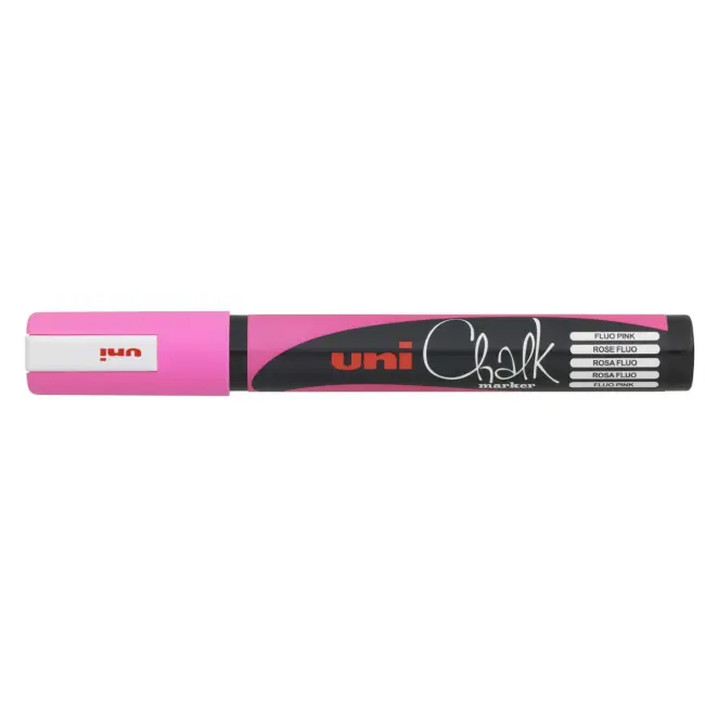 Uni PWE-5M Chalk Marker Kalem 1,8 - 2,5 mm Fluo Pink - 1