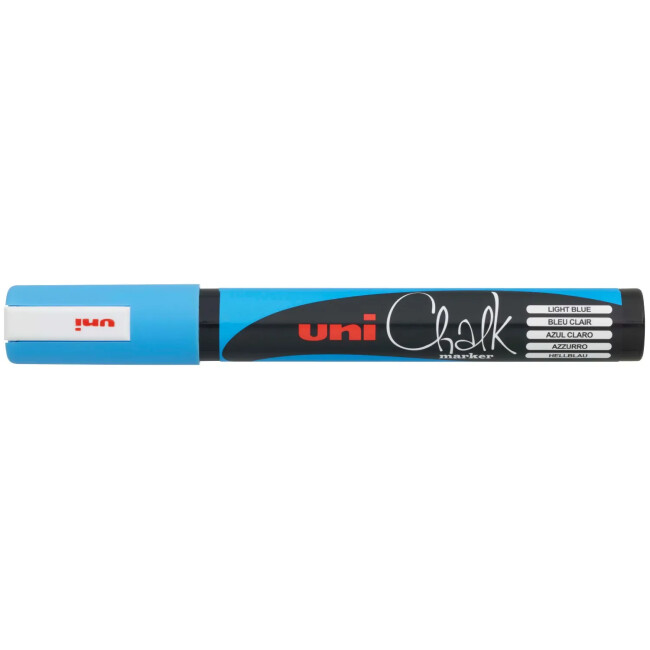 Uni PWE-5M Chalk Marker Kalem 1,8 - 2,5 mm Light Blue - Uni