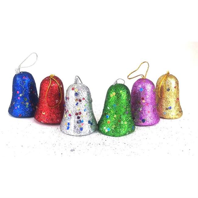 Uzay Yılbaşı Süs Çan 5cm 6 Adet 4846 - 1