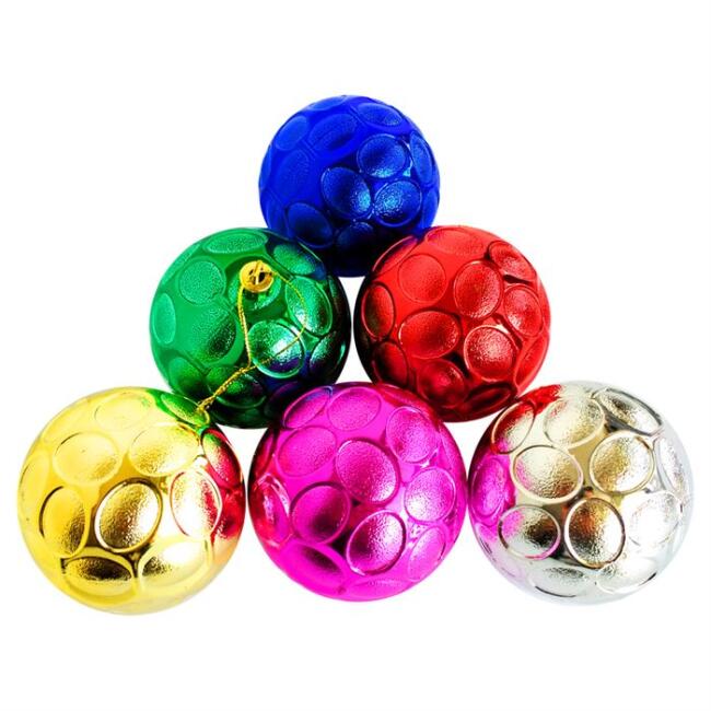 Uzay Yılbaşı Süs Renkli Desenli Top 6 Adet N:4792 - 1