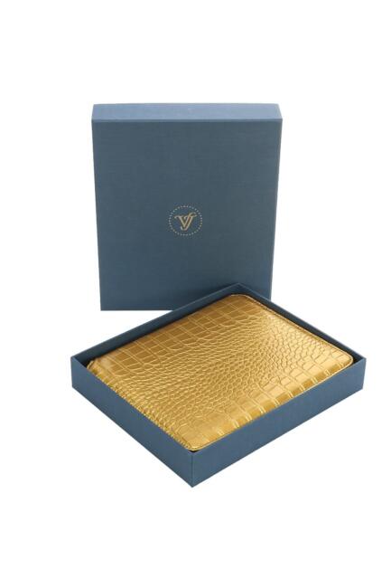 Victoria'S Journals Croco Zipper Folder Organizer-Defter 14.8X21 Cm 120 Gr. 80Yp.Çizgili . Altın N:7 - 5