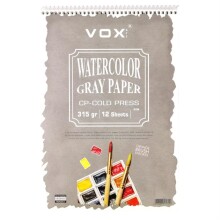 Vox Art Cold Press Gri Sulu Boya Blok 315 g A4 12 Yaprak - 1