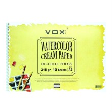 Vox Art Cold Press Krem Sulu Boya Blok 315 g A3 12 Yaprak - Vox