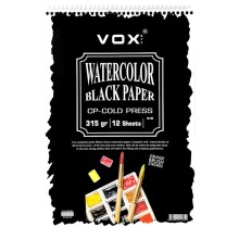 Vox Art Cold Press Siyah Sulu Boya Blok 315 g A4 12 Yaprak - Vox