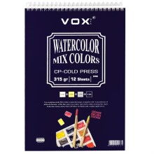 Vox Art Cold Press Sulu Boya Blok 4 Renk 315 g A4 12 Yaprak - Vox