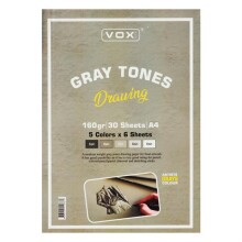 Vox Art Gray Tones Drawing Üstten Spiralli Çizim Blok 180 g A4 30 Yaprak - Vox