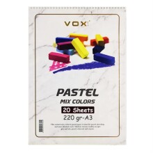 Vox Art Üstten Spiralli Pastel Defteri 4 Renk 220 g A3 20 Yaprak - Vox