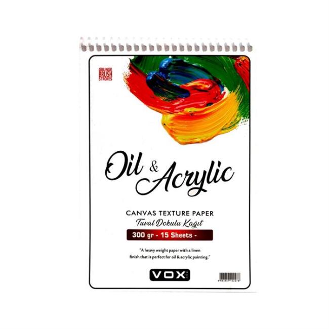 Vox Tuval Dokulu Defter A4 300 g 15 Yaprak - 1